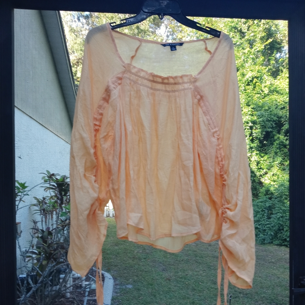 NWT Zac & Rachel Peasant Top Size Large Flax Yellow Bohemian